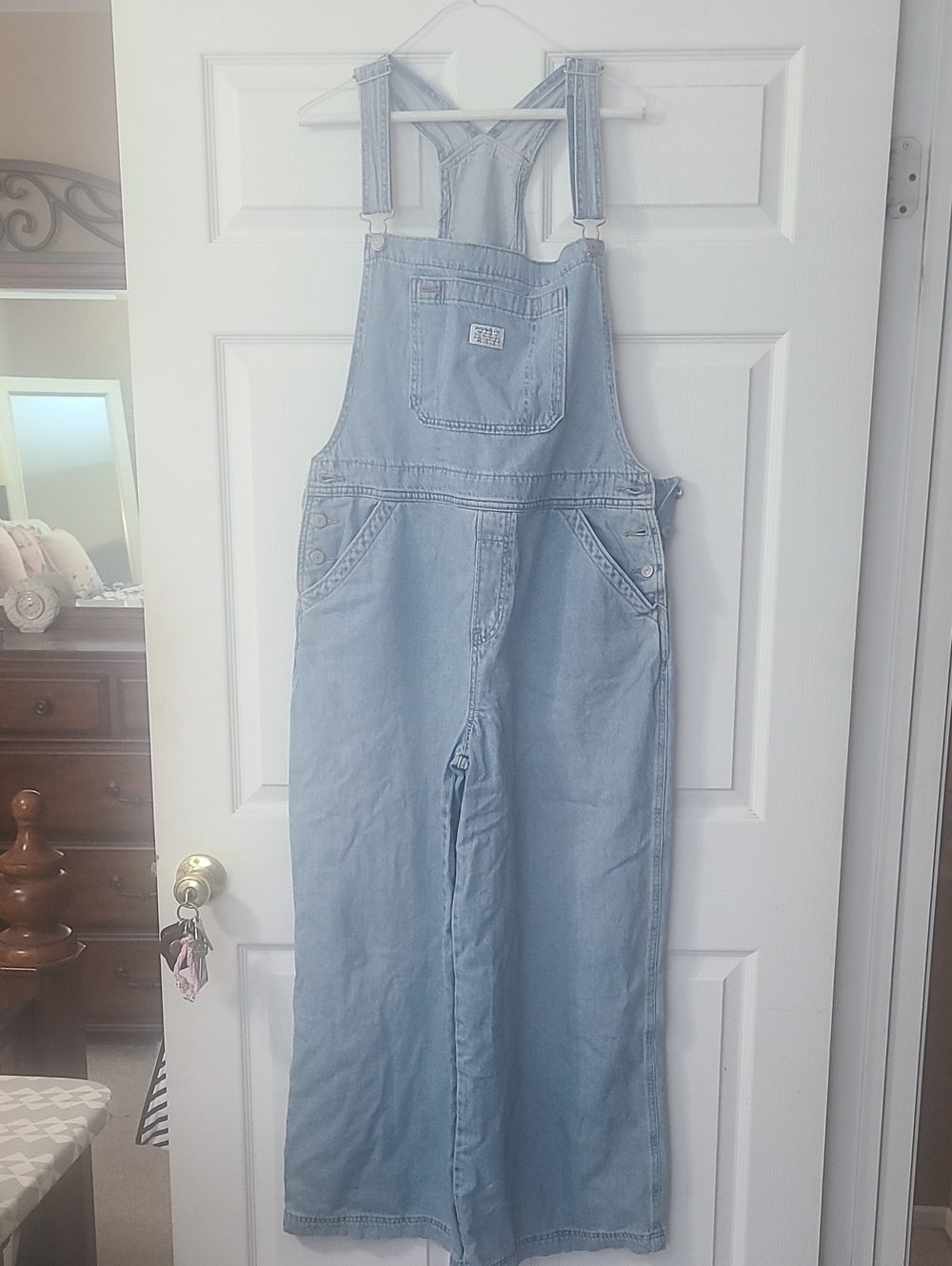 LEVI'S STRAUSS & CO Light Wash Denim Overalls SZ XL